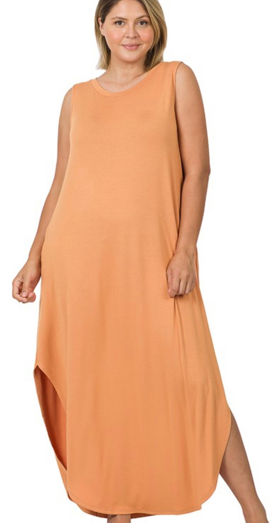 Plus size Round Neck Maxi Dress