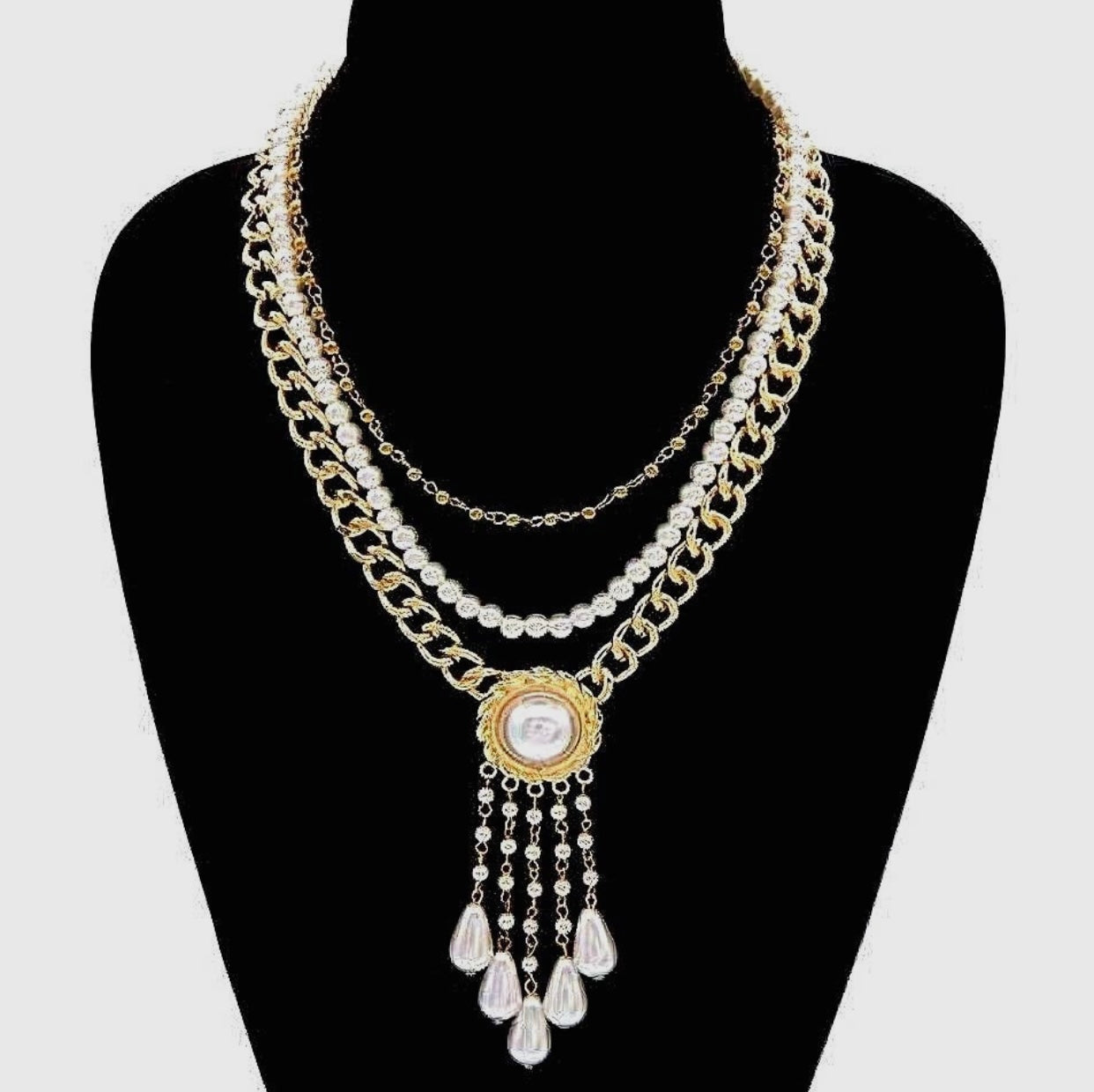 Three Strand Pearl Necklace