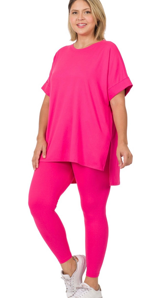 Pink Plus Size Legging set