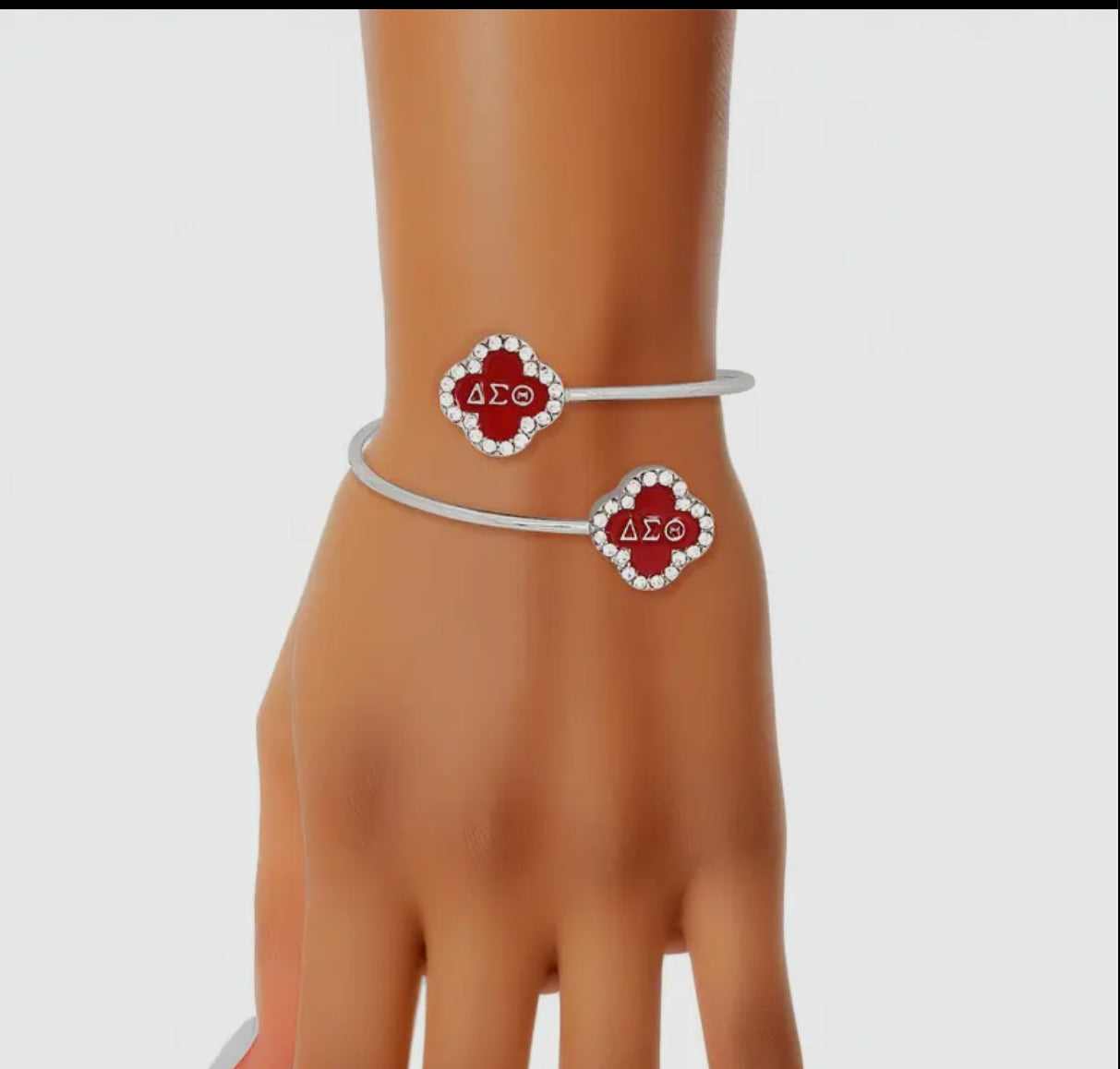 DST Sorority Red Stone Clover Bangle
