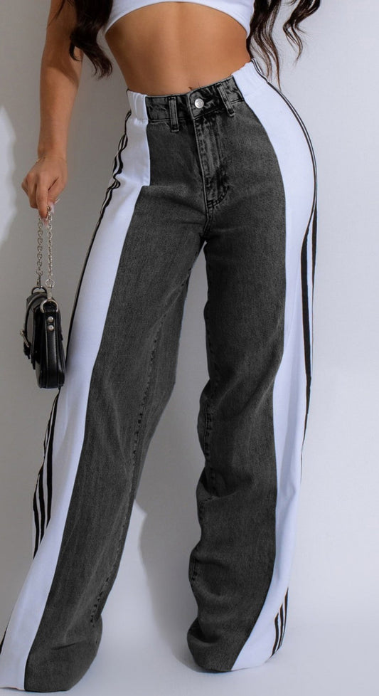 Spice Gurl Jeans Black Denim w/white
