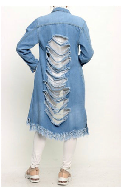 Denim Distressed Jacket