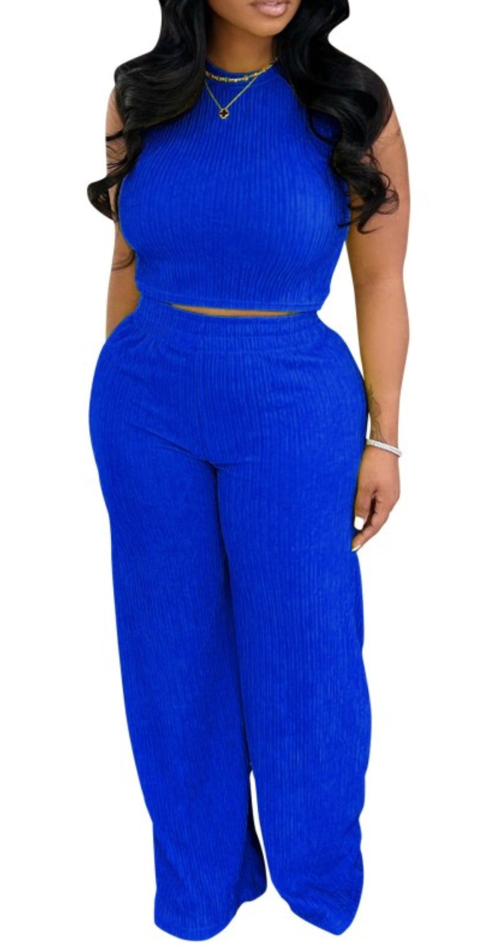 Sleeveless Crinkle Set