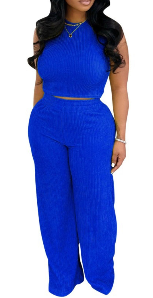 Sleeveless Crinkle Set