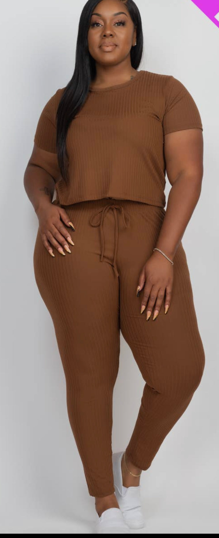 Brown Legging set Plus Size
