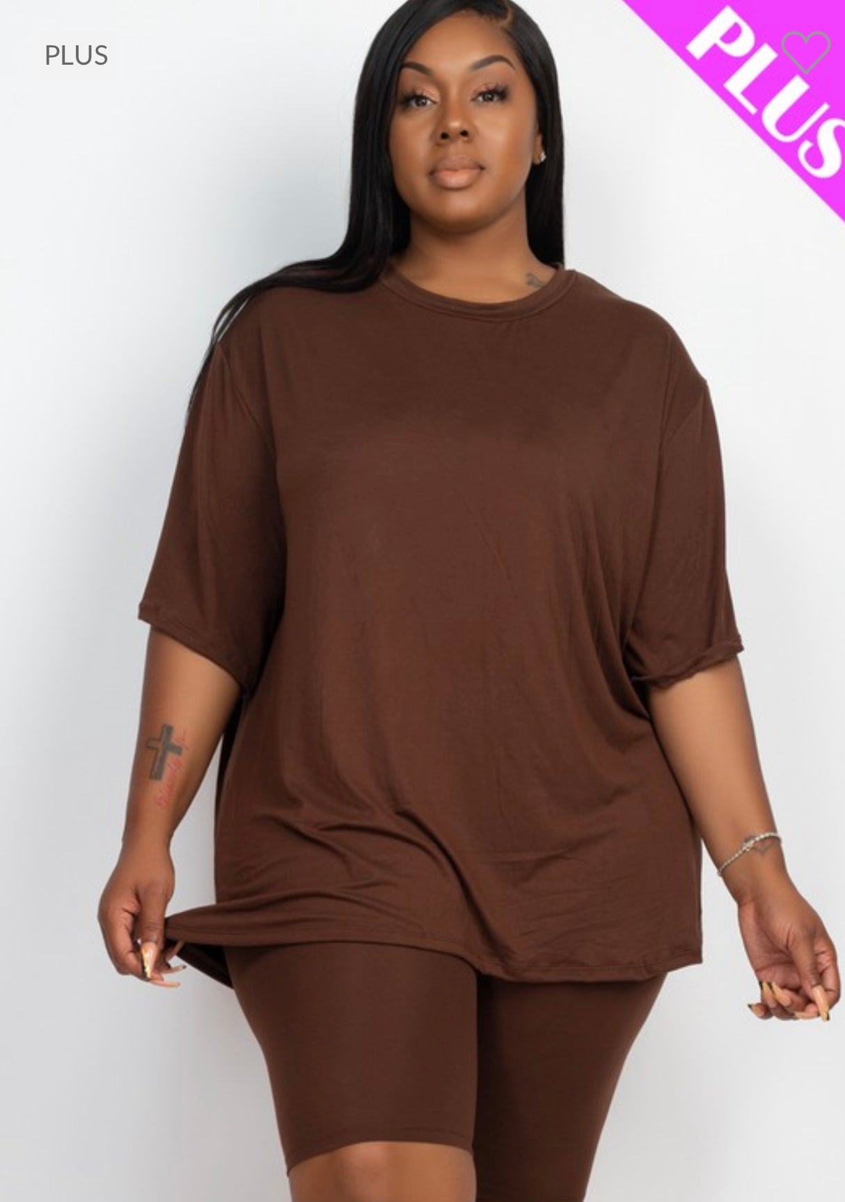 Oversized Shirt Biker Short set