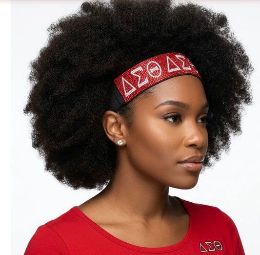 DST Red Clear Rhinestone Stretch Headband