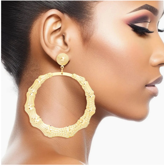 Gold Large Bamboo Clip Ons