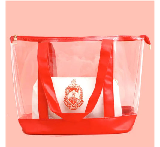 Tote Red Clear DST Sorority Bag